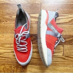 ARA Women’s Larkin Sneakers Woven 6.5 UK/9 US Athletic Cushioned Orange/Gray
